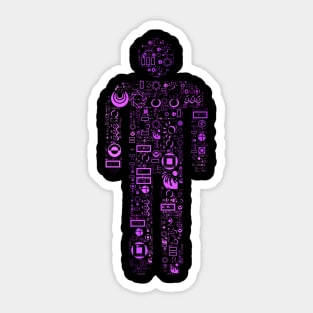 Metal Man Word Cloud (2) Sticker